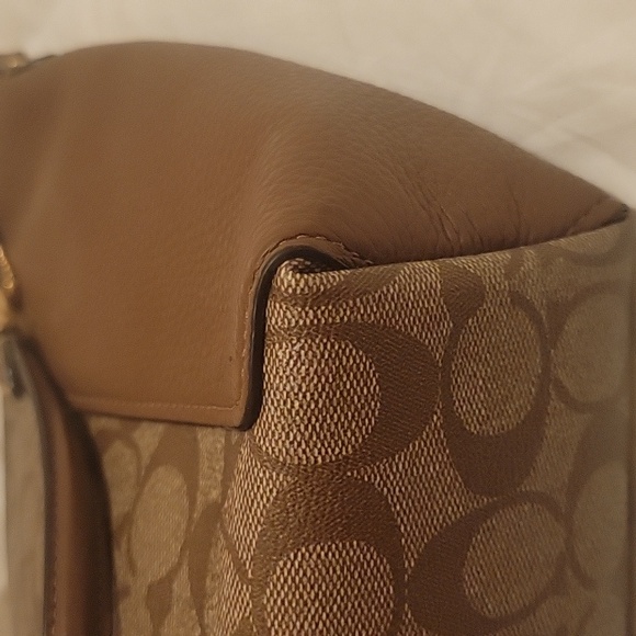 NWOT Coach Signature Kacey Satchel Crossbody Canvas and Brown Leather - Picture 11 of 12